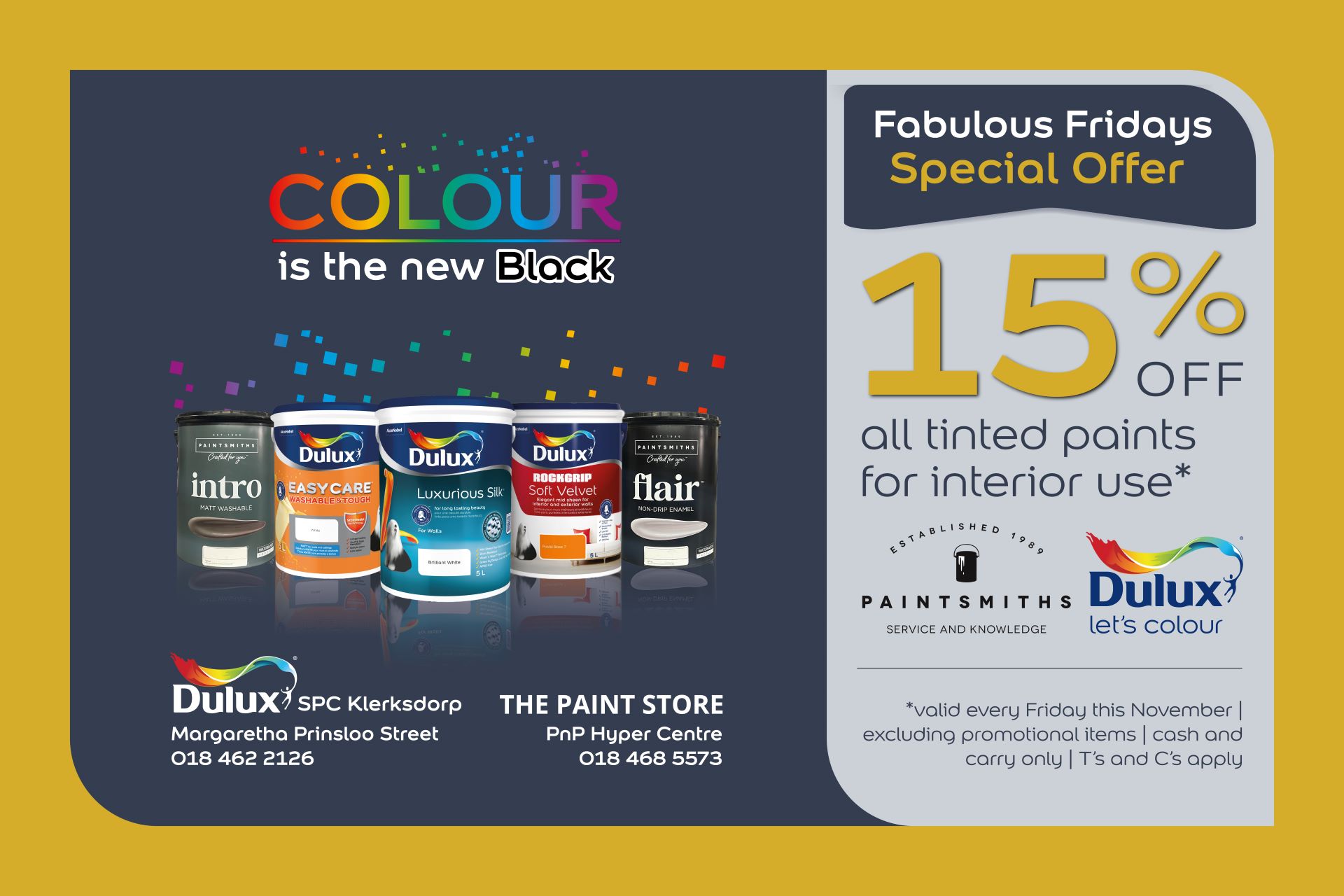 TPS - Black November campaign website Ad Promo 15% tinted paints 1920 x 1280px